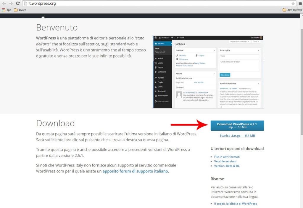 Installare WordPress