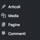 Menu sezione contenuti