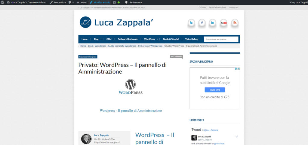 pulsante modifica front-end wordpress