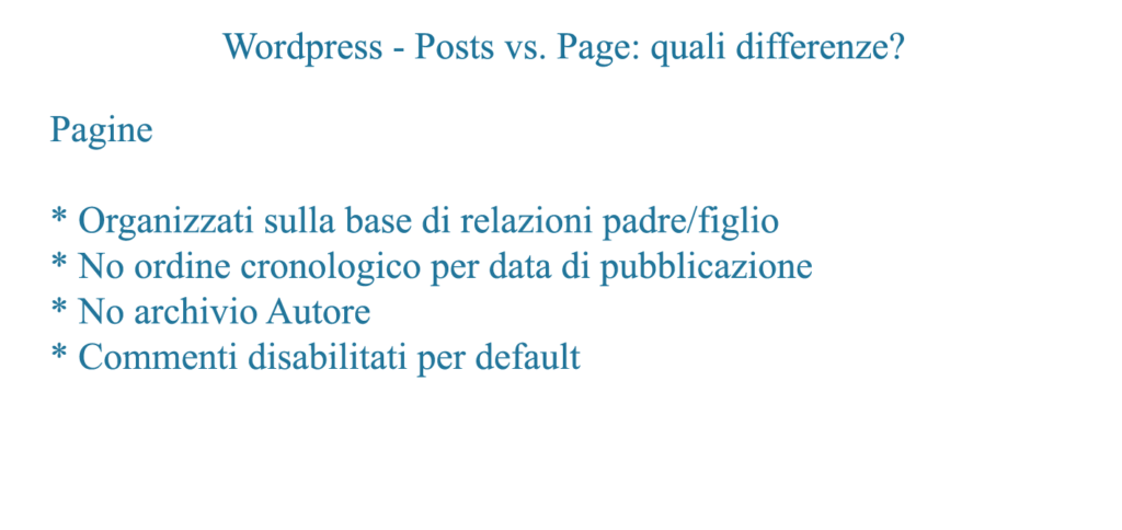 caratteristiche pagine wordpress