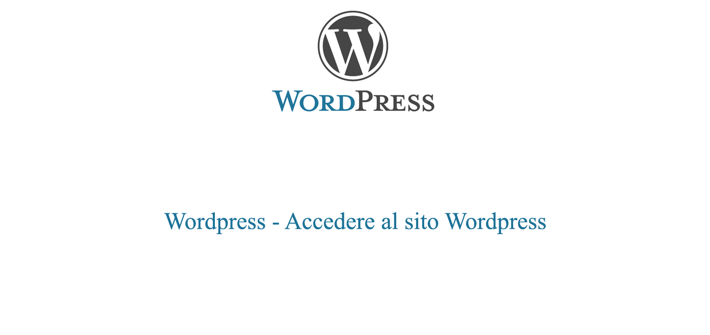 Accedere al sito Wordpress