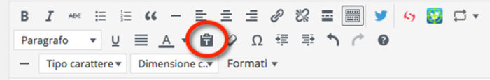pulsante incolla come testo wordpress
