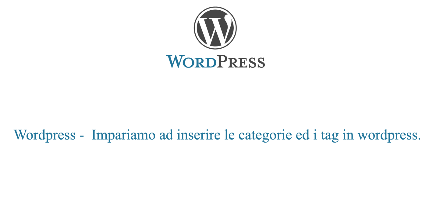Inserire categorie e tag in wordpress